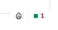The indicator pulsing green after the label edit; the count reads 1.
